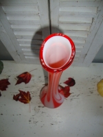 vintage volglas geblazen oranje vaas