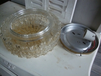 vintage grote glazen plafonnière