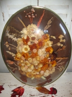 bolglas lijst met droogbloemen