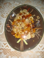 bolglas lijst met droogbloemen
