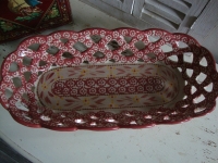 stokbroodmand roze rood keramiek