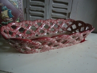 stokbroodmand roze rood keramiek