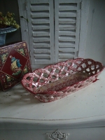 stokbroodmand roze rood keramiek