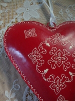rood wit metalen hart kerstdeco