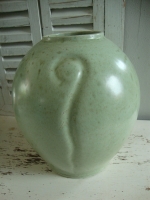 vintage keramiek mintgroen vaas
