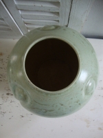 vintage keramiek mintgroen vaas