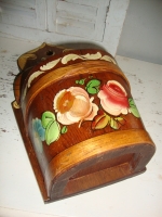 vintage houten zoutpot folklore