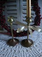 vintage kandelaartjes messing Tulp