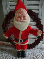 vintage kunststof kerstman pop