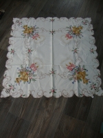 vintage geborduurd Kerst tafelkleed