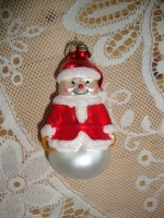 mondgeblazen glas kerstornament sneeuwpop