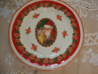 vintage aardewerk Kerstman Kerstschaal