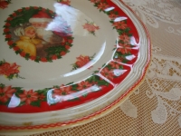 vintage aardewerk Kerstman Kerstschaal