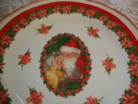 vintage aardewerk Kerstman Kerstschaal