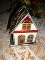 Kerst huisje glas in lood