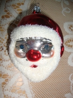 kerstbal oud glazen kerstman