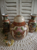 Chinese set met gemberpot en vaasjes