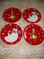 Kleurige Kerst ontbijt borden