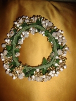 vintage goud wit kransje voor om een kaars