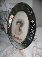 ovaal fotolijstje met spiegelrand