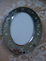 ovaal fotolijstje met spiegelrand