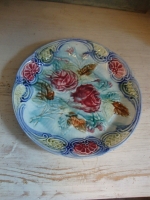 antiek Frans Barbotine bord