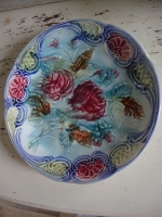 antiek Frans Barbotine bord