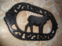 gietijzer pannen onderzetter met hert