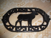 gietijzer pannen onderzetter met hert