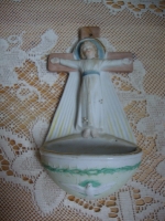 brocante biscuit porselein wijwaterbakje