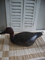 antieke eendenkooi houten eend