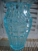 Turquoise persglas vaas vintage