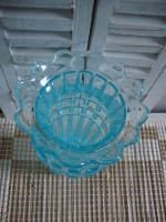 Turquoise persglas vaas vintage