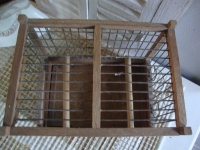 brocante houten vogelkooitje naturel