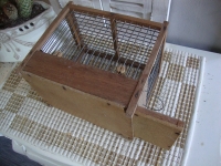 brocante houten vogelkooitje naturel