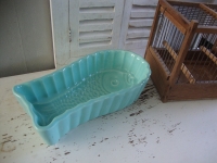 brocante puddingvorm vis mintgroen