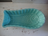 brocante puddingvorm vis mintgroen