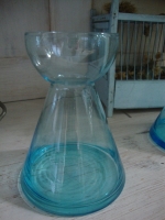 vintage turquoise hyacinten glas