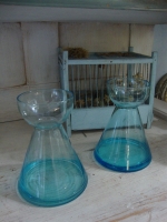 vintage turquoise hyacinten glas