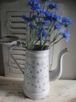 Oude emaille koffiekan Saks Blau
