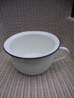 Grote wit emaille pot
