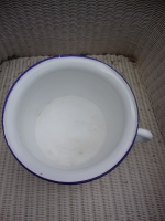 Grote wit emaille pot