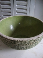 vintage kom groen berkenbast plantenschaal