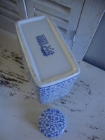 dekselpot blauw wit keramiek