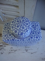 dekselpot blauw wit keramiek