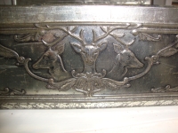 vintage blikken trommel met jachttafereel