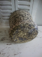 Vintage Berkenbast bloempot met schotel