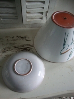 vintage keramiek bloempot met hert
