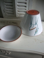 vintage keramiek bloempot met hert