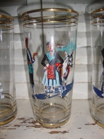 set vintage longdrinkglazen Spanje